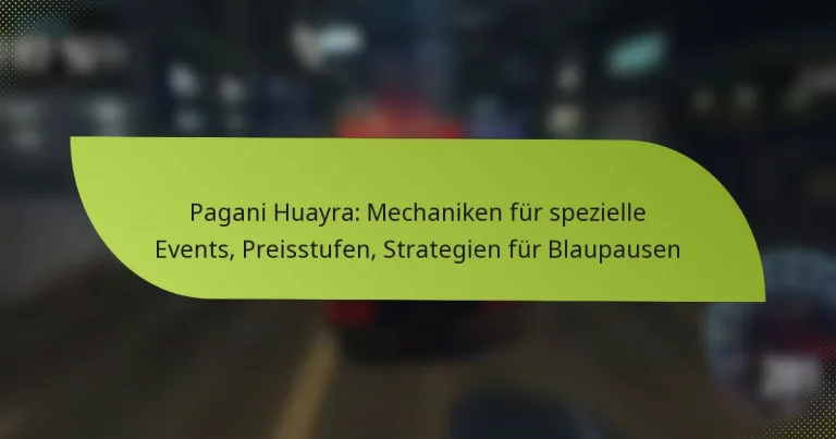 Pagani Huayra: Mechaniken für spezielle Events, Preisstufen, Strategien für Blaupausen