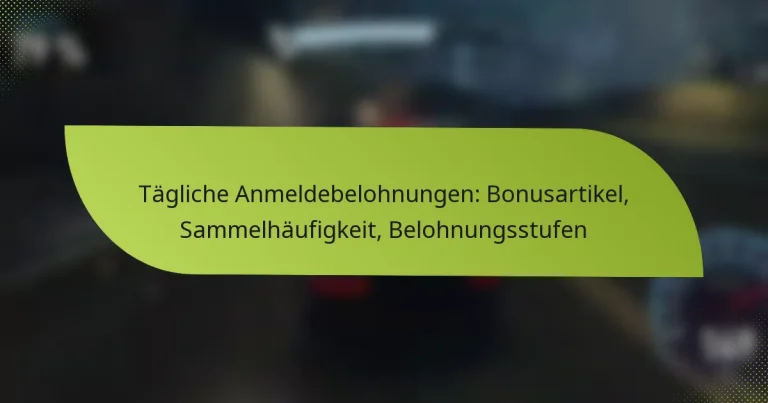 Tägliche Anmeldebelohnungen: Bonusartikel, Sammelhäufigkeit, Belohnungsstufen