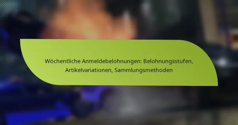 Wöchentliche Anmeldebelohnungen: Belohnungsstufen, Artikelvariationen, Sammlungsmethoden